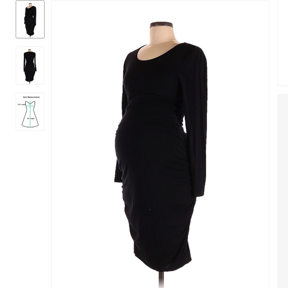 A Pea in the Pod Casual Maternity Black Long Sleeve Dress - Picture 1 of 2